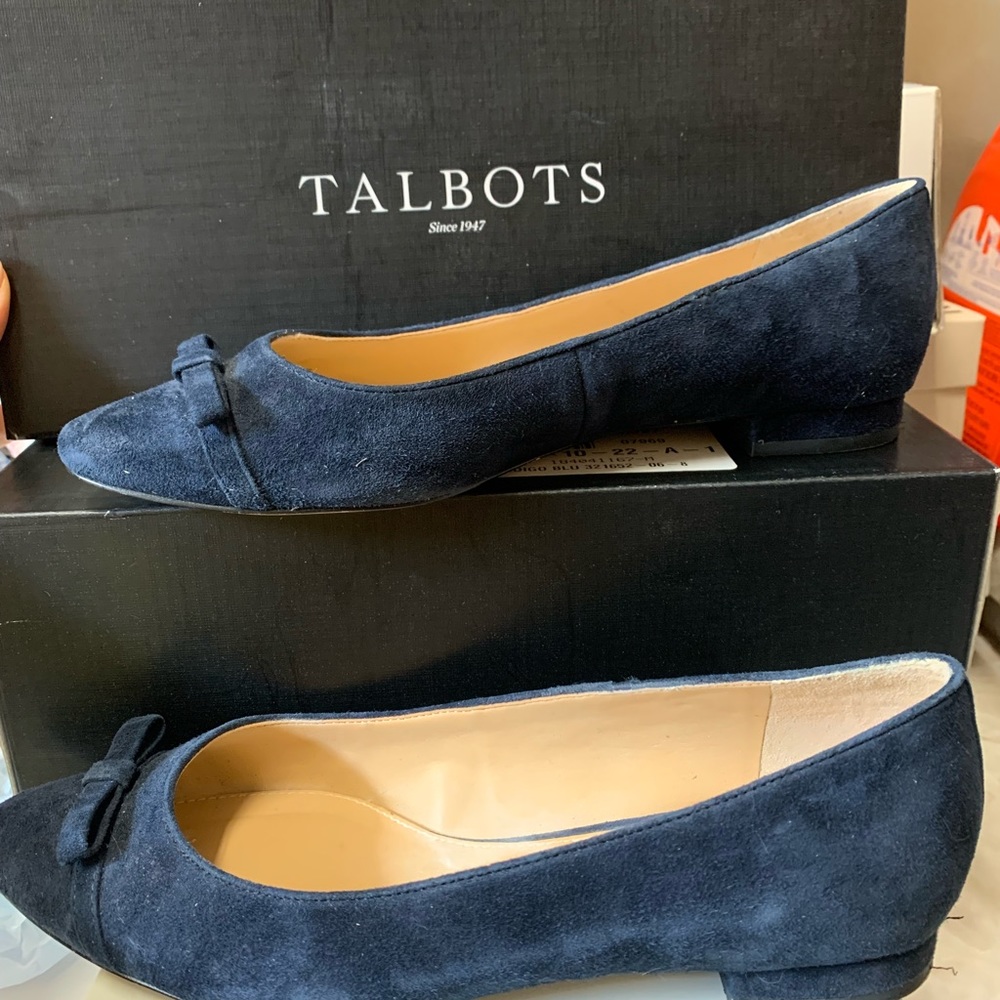 talbots edison cap toe navy blue